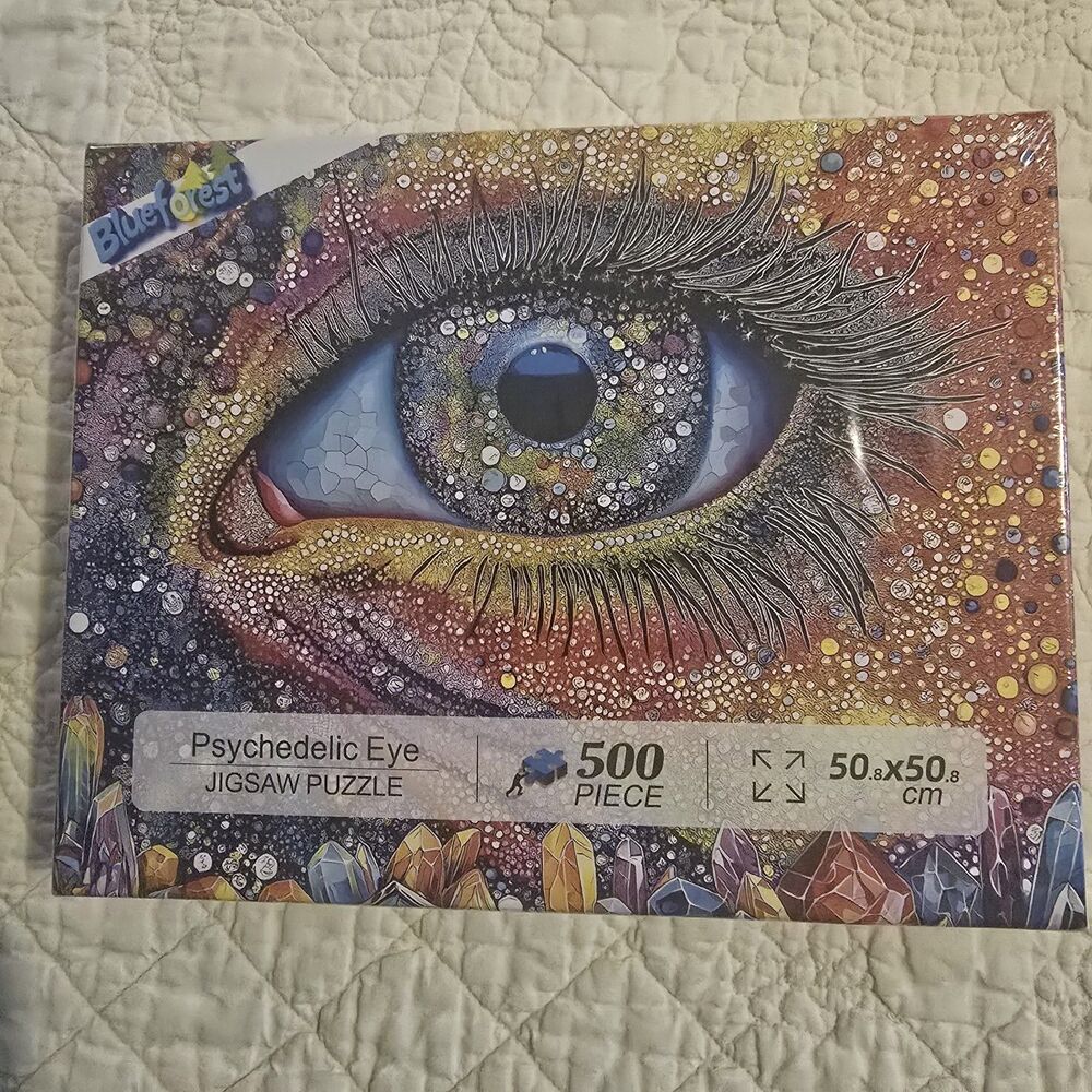 Blueforest 500-Piece Jigsaw Puzzle Abstract Rainbow Eye & Crystal Design NEW